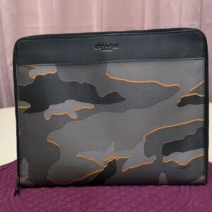 Coach Unisex Black and Gray Camouflage Laptop or Tablet Bag